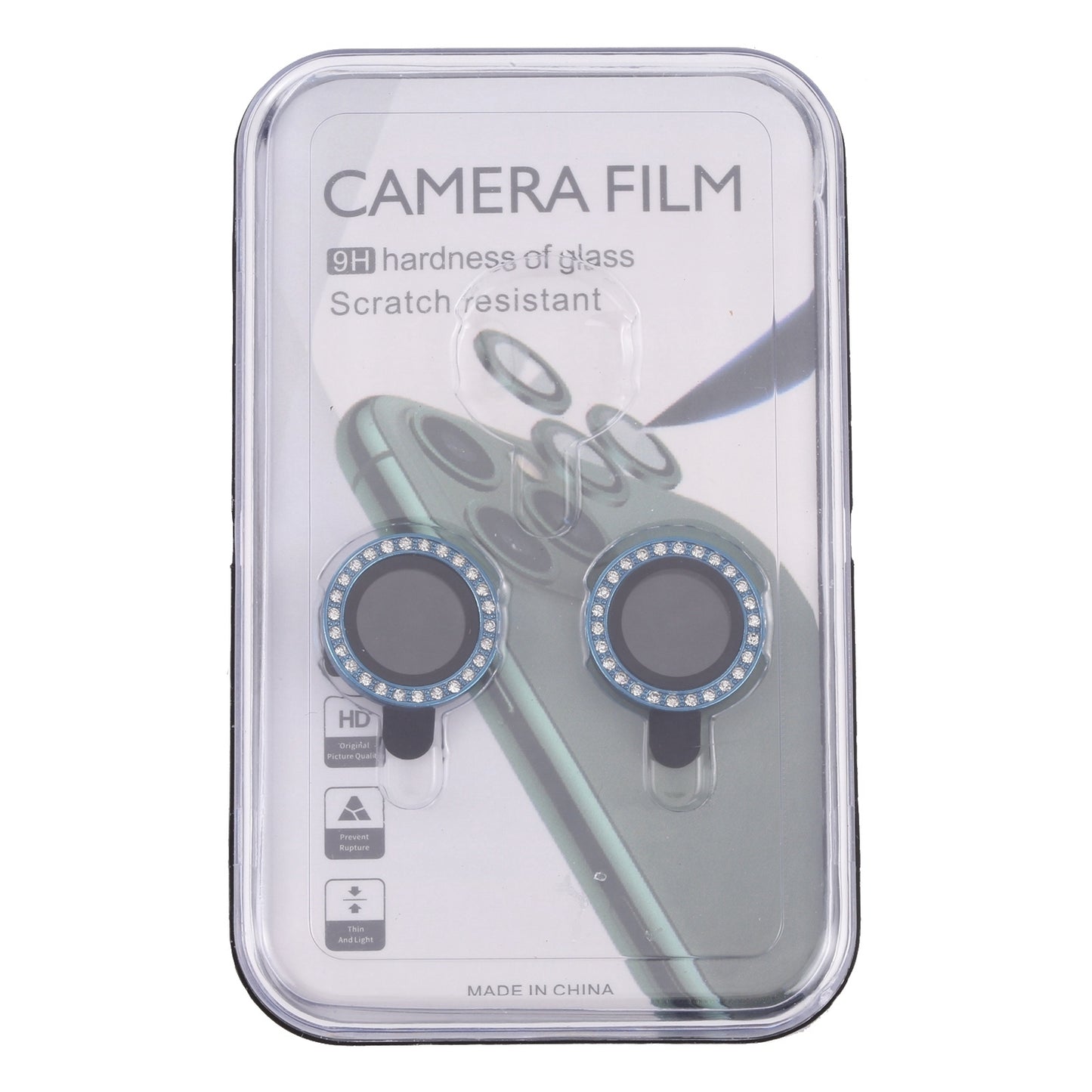 ELECTROPRIME For iPhone 15 / 15 Plus 9H Point Drill Camera Lens Protector Ring(Blue)