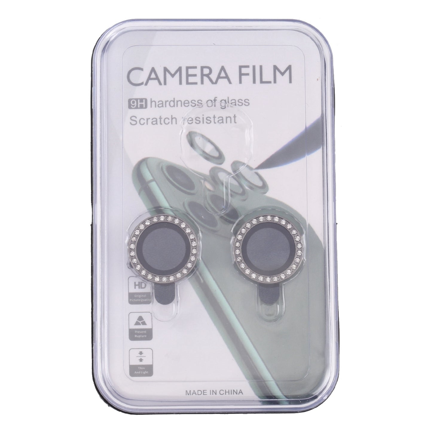 ELECTROPRIME For iPhone 15 / 15 Plus 9H Point Drill Camera Lens Protector Ring(Black)