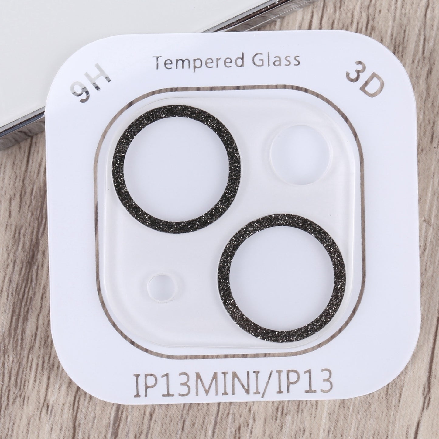 ELECTROPRIME For iPhone 15 / 15 Plus Glitter Ring Tempered Glass Camera Lens Film(Black)