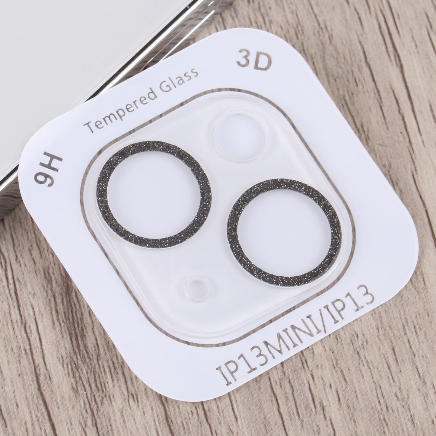 ELECTROPRIME For iPhone 15 / 15 Plus Glitter Ring Tempered Glass Camera Lens Film(Black)