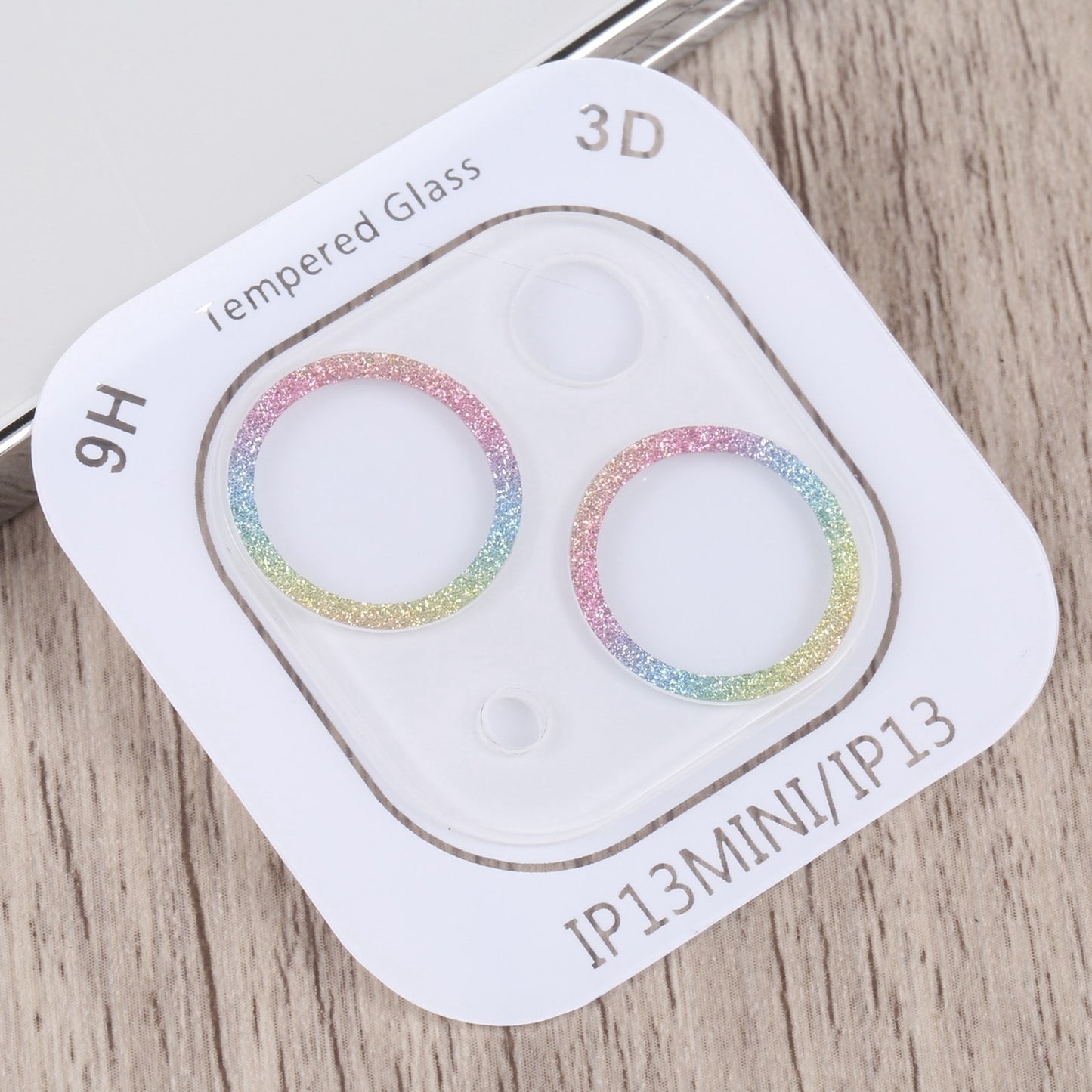 ELECTROPRIME For iPhone 15 / 15 Plus Glitter Ring Tempered Glass Camera Lens Film(Colorful)