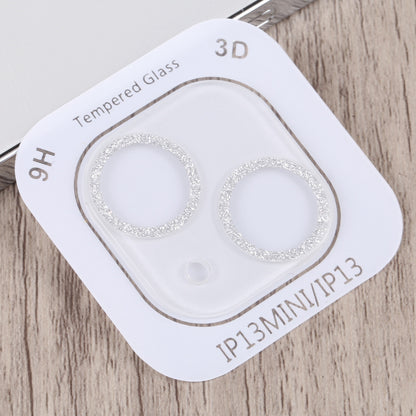 ELECTROPRIME For iPhone 15 / 15 Plus Glitter Ring Tempered Glass Camera Lens Film(Silver)