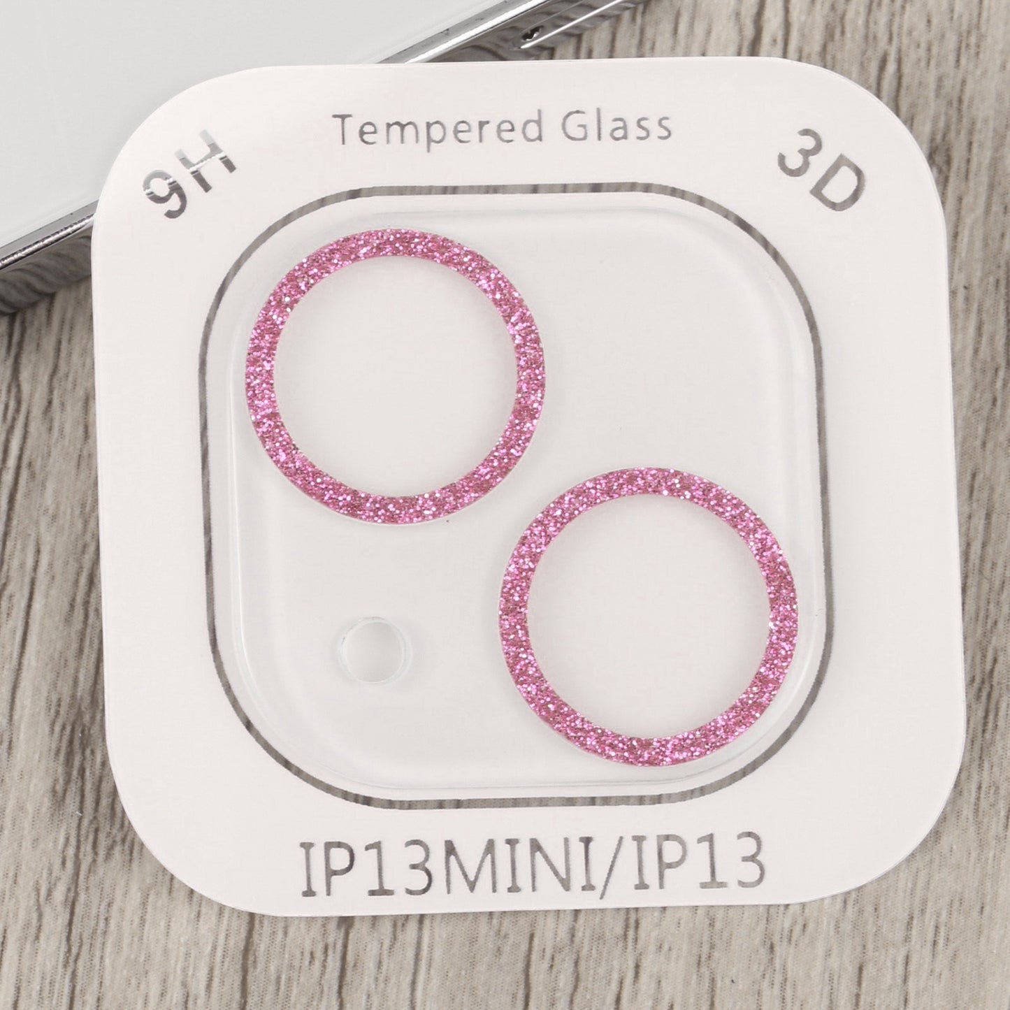 ELECTROPRIME For iPhone 15 / 15 Plus Glitter Ring Tempered Glass Camera Lens Film(Pink)
