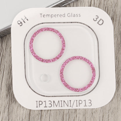 ELECTROPRIME For iPhone 15 / 15 Plus Glitter Ring Tempered Glass Camera Lens Film(Pink)