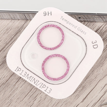 ELECTROPRIME For iPhone 15 / 15 Plus Glitter Ring Tempered Glass Camera Lens Film(Pink)