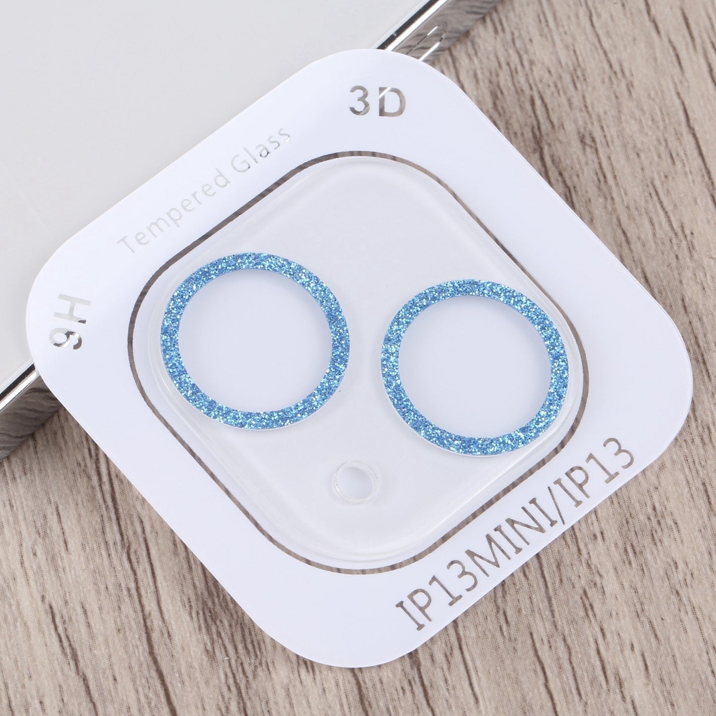 ELECTROPRIME For iPhone 15 / 15 Plus Glitter Ring Tempered Glass Camera Lens Film(Blue)