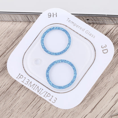 ELECTROPRIME For iPhone 15 / 15 Plus Glitter Ring Tempered Glass Camera Lens Film(Blue)
