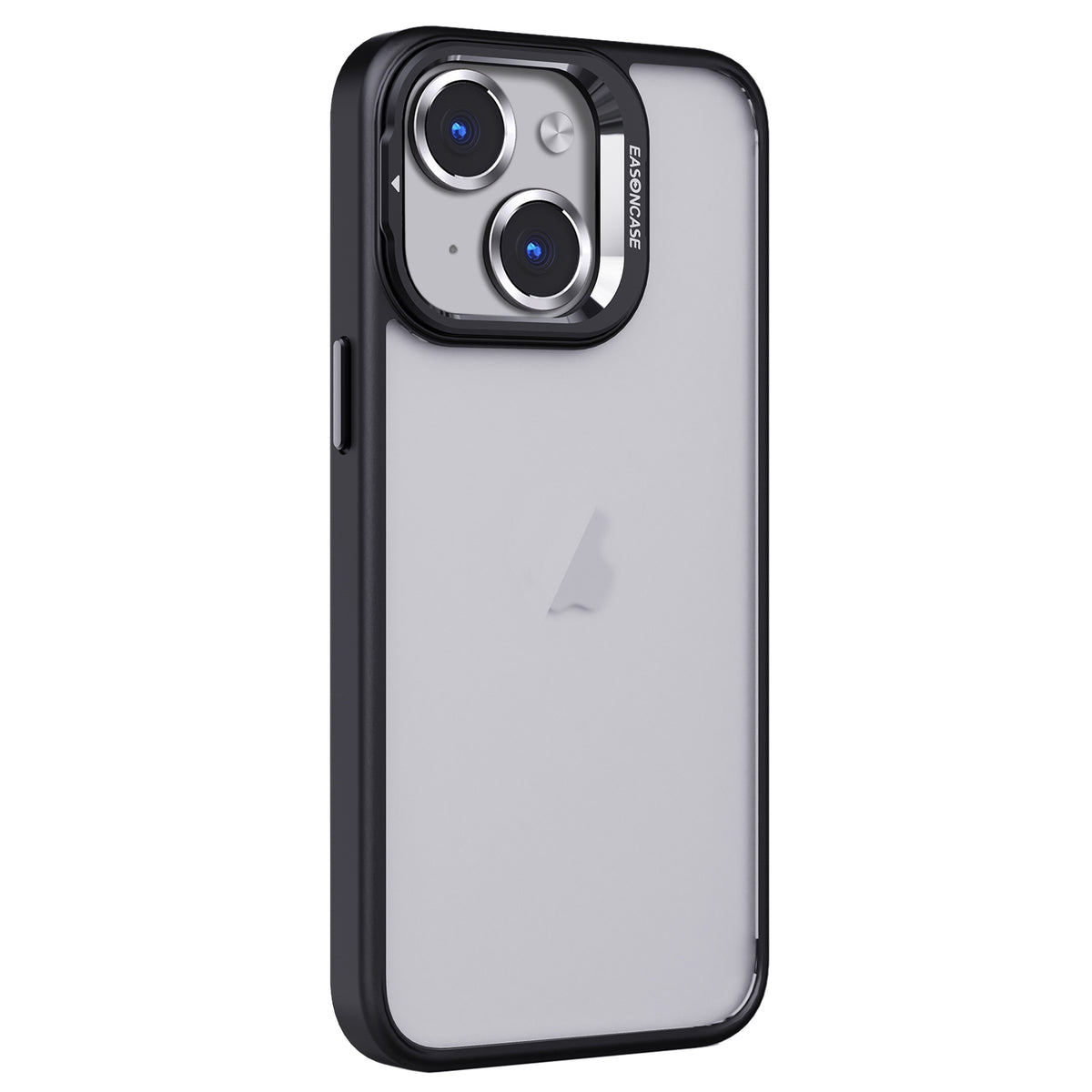 ELECTROPRIME For iPhone 15 Plus Invisible Lens Holder PC + TPU Frosted Phone Case(Black)