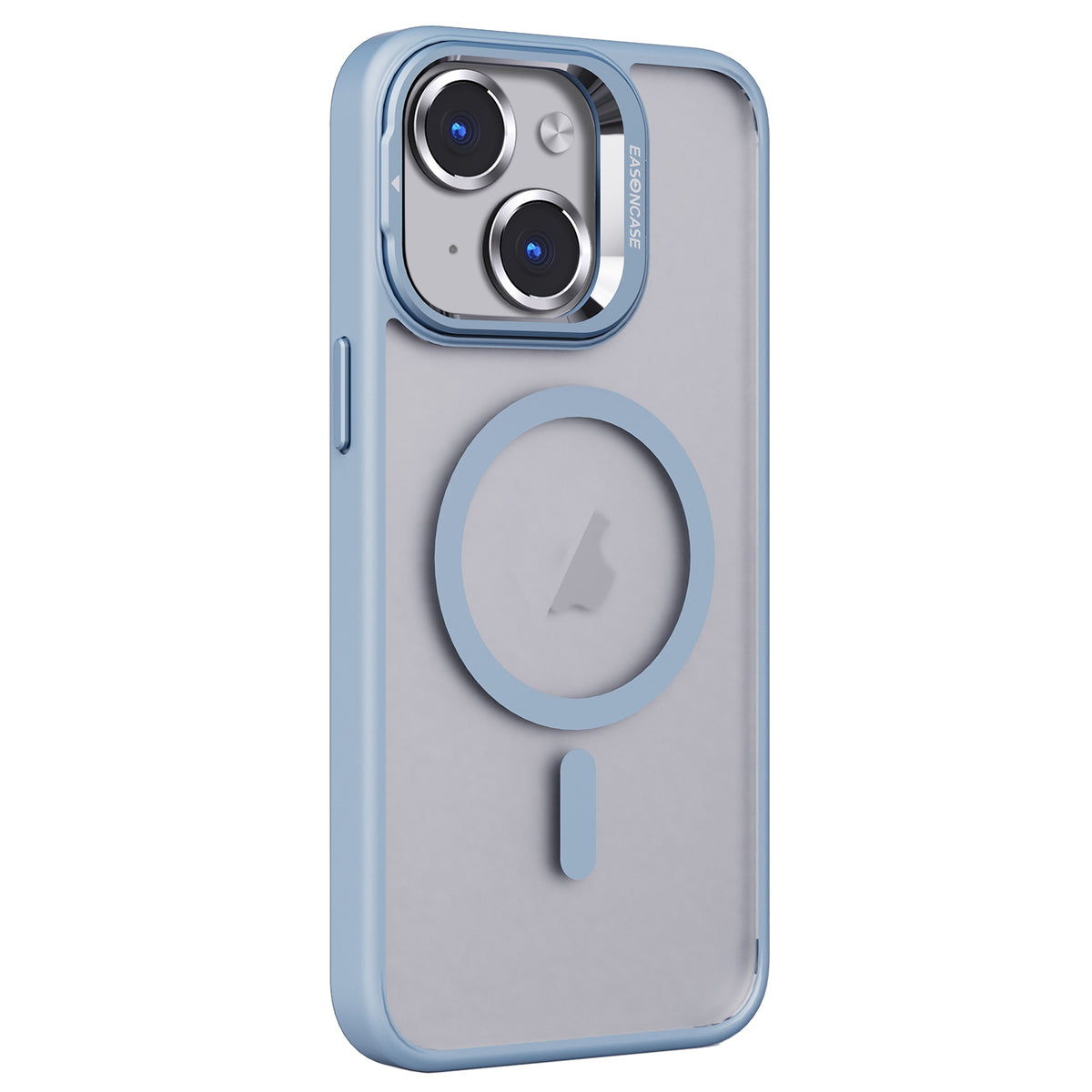ELECTROPRIME For iPhone 15 Plus Invisible Lens Holder PC + TPU Frosted MagSafe Phone Case(Blue)