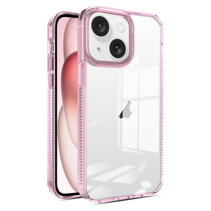 ELECTROPRIME For iPhone 15 2.5mm Anti-slip Clear Acrylic Hybrid TPU Phone Case(Pink)