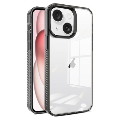 ELECTROPRIME For iPhone 15 2.5mm Anti-slip Clear Acrylic Hybrid TPU Phone Case(Black)