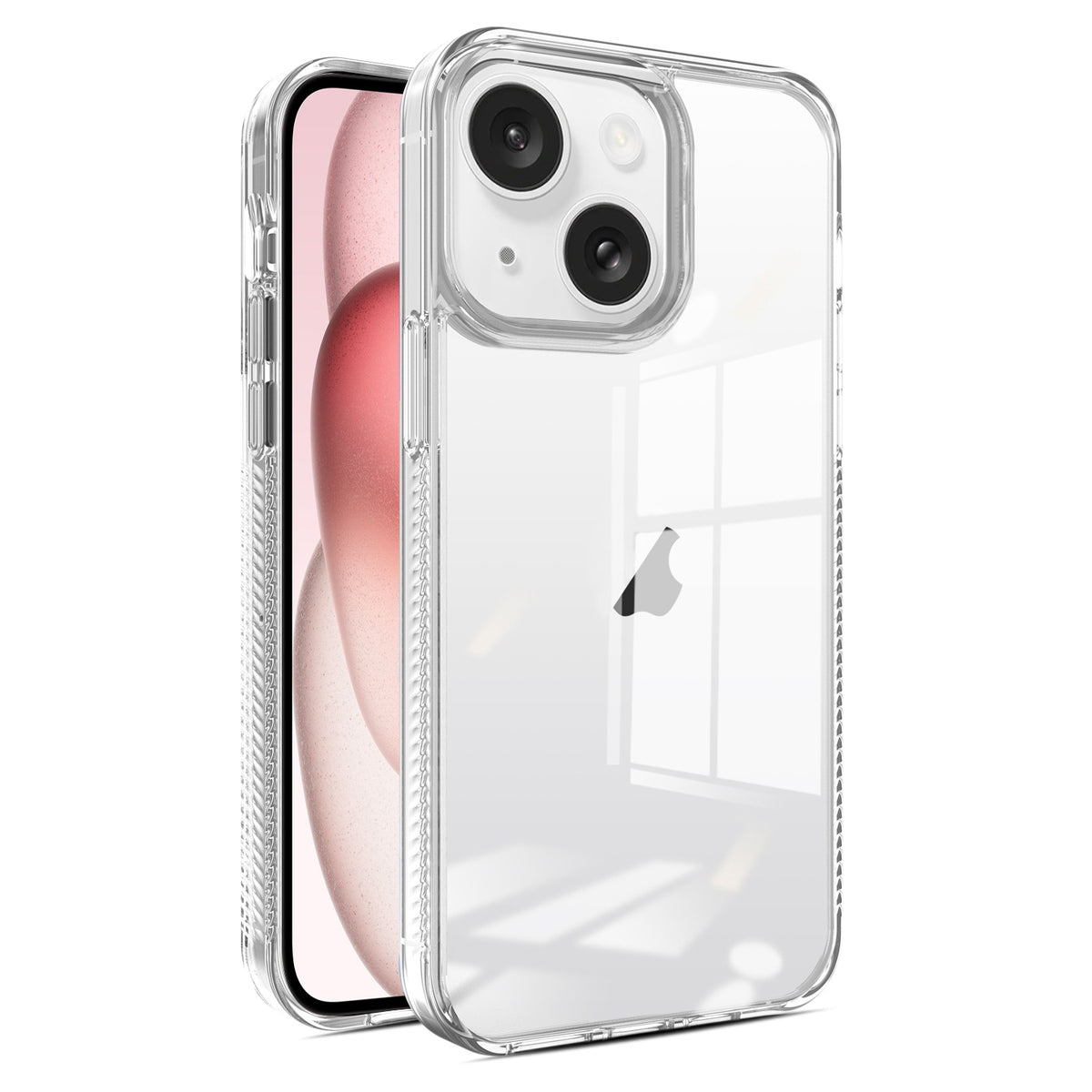 ELECTROPRIME For iPhone 15 2.5mm Anti-slip Clear Acrylic Hybrid TPU Phone Case(Transparent)