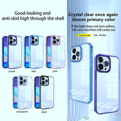 ELECTROPRIME For iPhone 15 2.5mm Anti-slip Clear Acrylic Hybrid TPU Phone Case(Black)