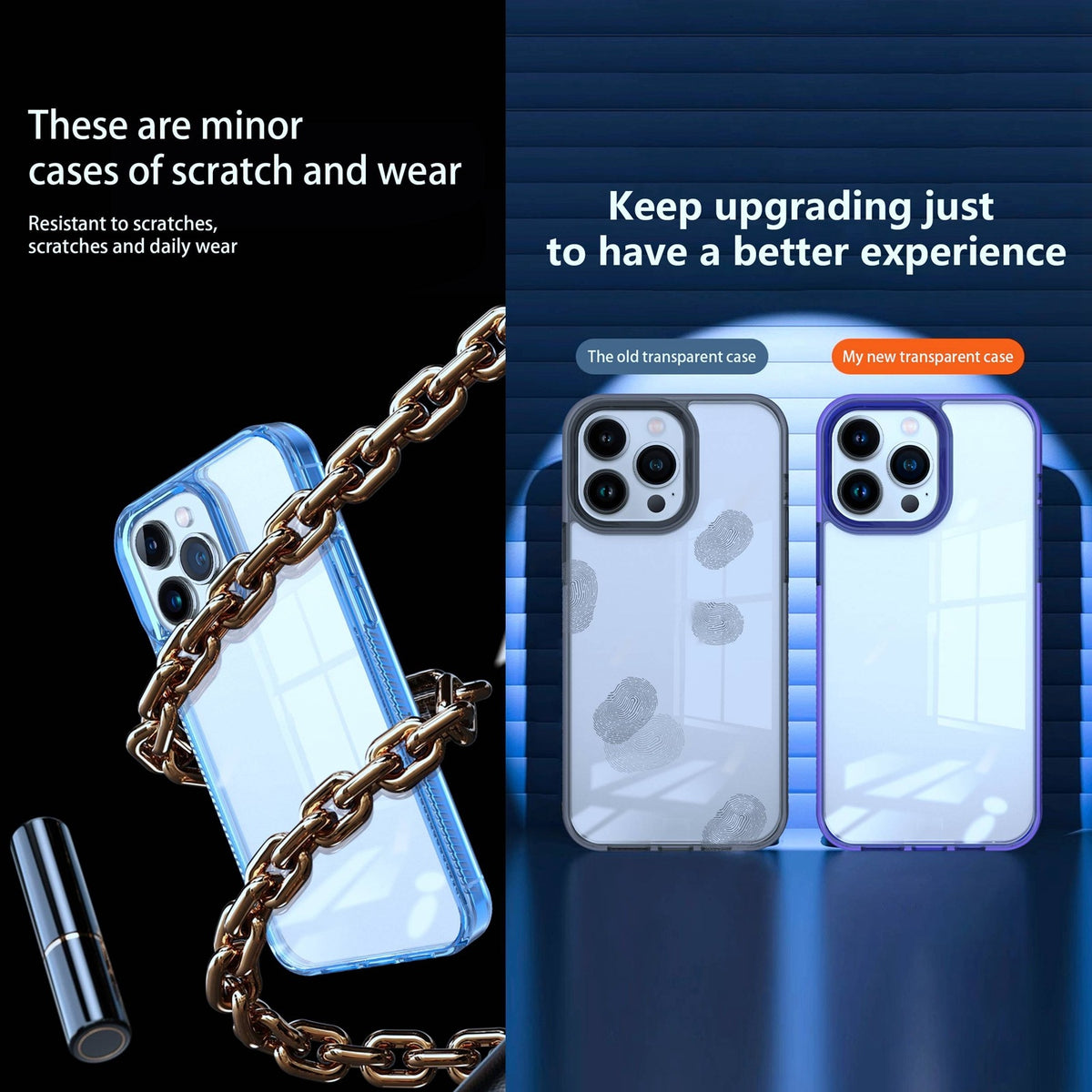 ELECTROPRIME For iPhone 15 2.5mm Anti-slip Clear Acrylic Hybrid TPU Phone Case(Black)