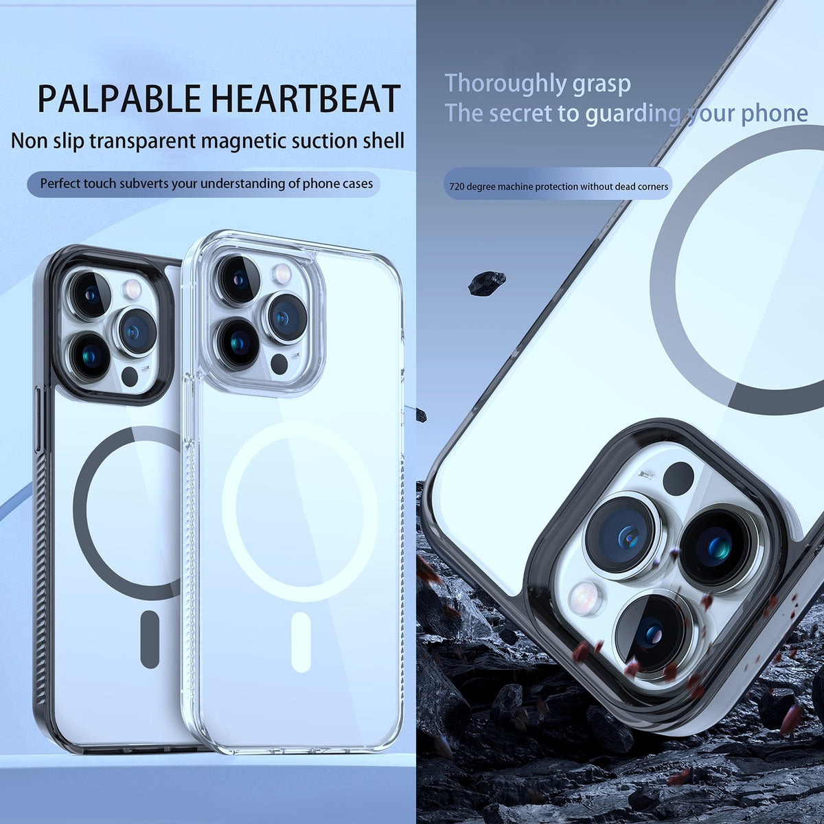 ELECTROPRIME For iPhone 15 Plus 2.5mm MagSafe Acrylic Hybrid TPU Phone Case(Sky Blue)