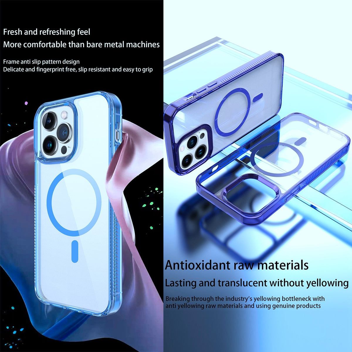 ELECTROPRIME For iPhone 15 Plus 2.5mm MagSafe Acrylic Hybrid TPU Phone Case(Sky Blue)