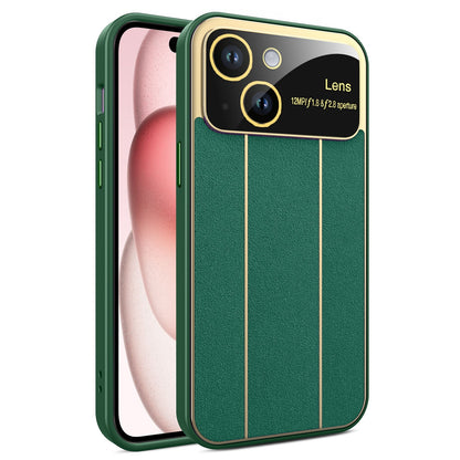 ELECTROPRIME For iPhone 15 Electroplating Litchi Grain Large Window Phone Case(Green)