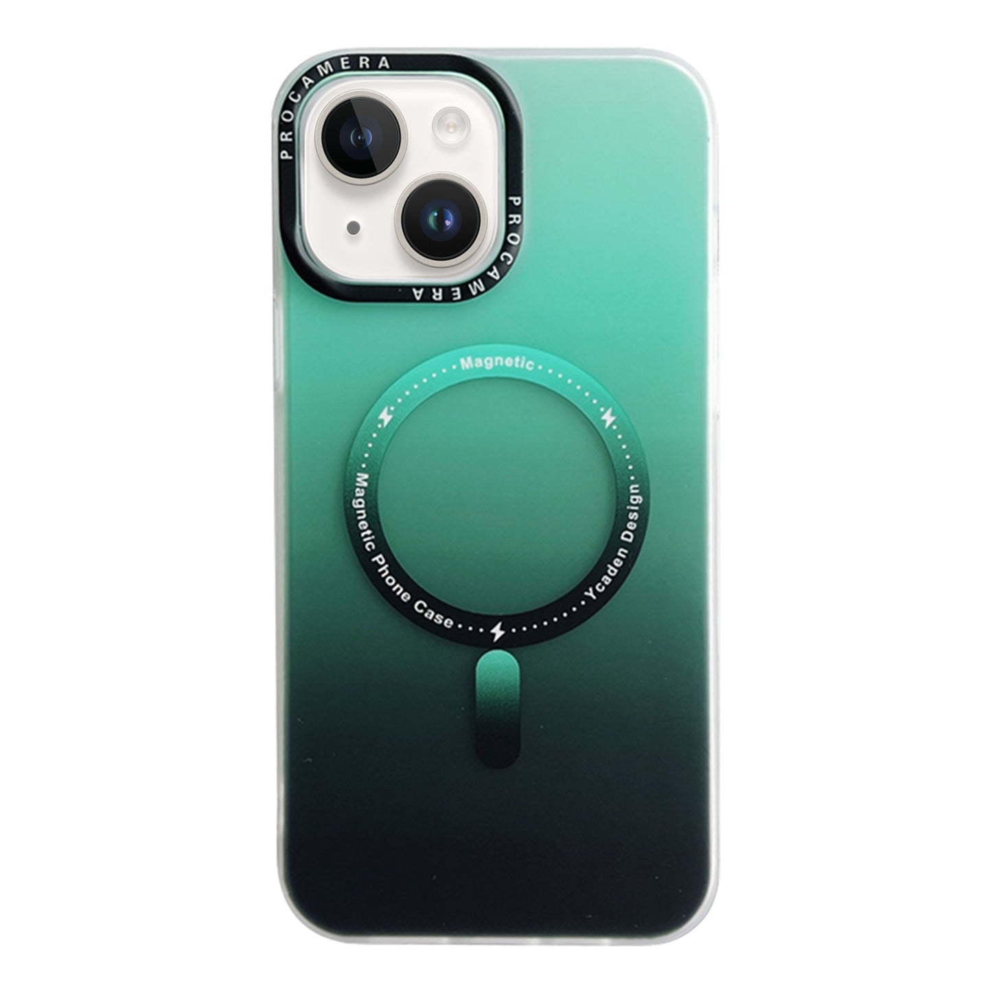 ELECTROPRIME For iPhone 15 Gradient IMD PC Hybrid TPU MagSafe Phone Case(Green)
