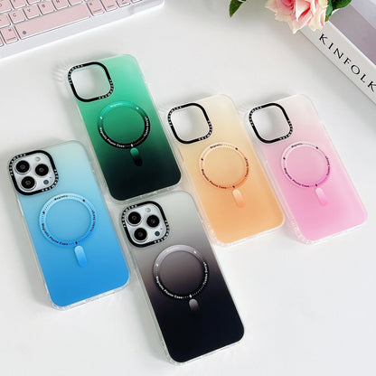 ELECTROPRIME For iPhone 15 Plus Gradient IMD PC Hybrid TPU MagSafe Phone Case(Blue)