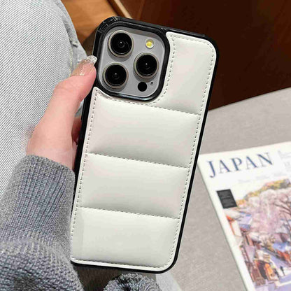 ELECTROPRIME For iPhone 15 Big Hole Eiderdown Airbag Phone Case(White)