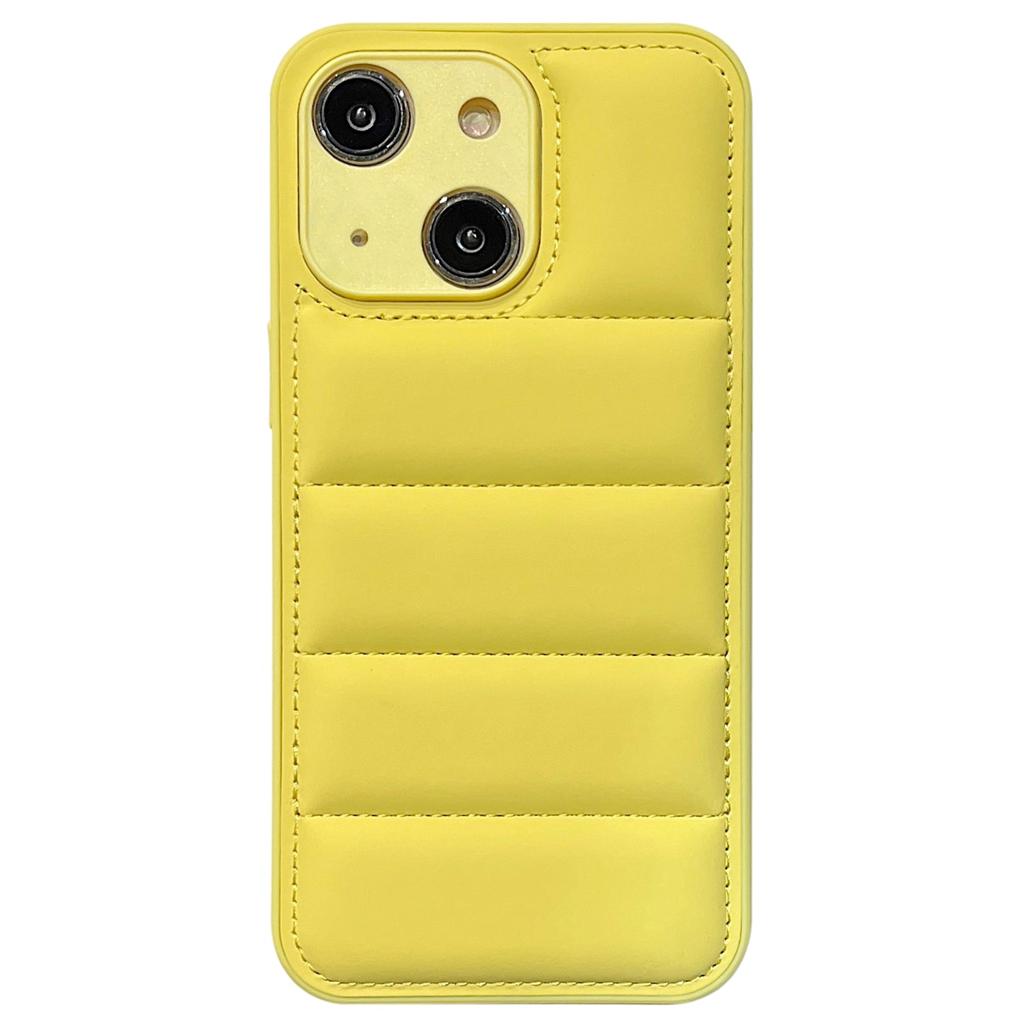ELECTROPRIME For iPhone 15 Fine Hole Eiderdown Airbag Phone Case(Yellow)