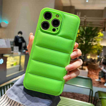 ELECTROPRIME For iPhone 15 Fine Hole Eiderdown Airbag Phone Case(Green)