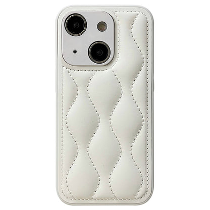 ELECTROPRIME For iPhone 15 Fine Hole 8-shaped Texture Eiderdown Airbag Phone Case(White)