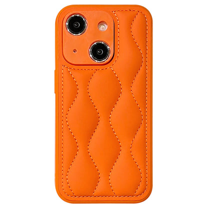 ELECTROPRIME For iPhone 15 Fine Hole 8-shaped Texture Eiderdown Airbag Phone Case(Orange)