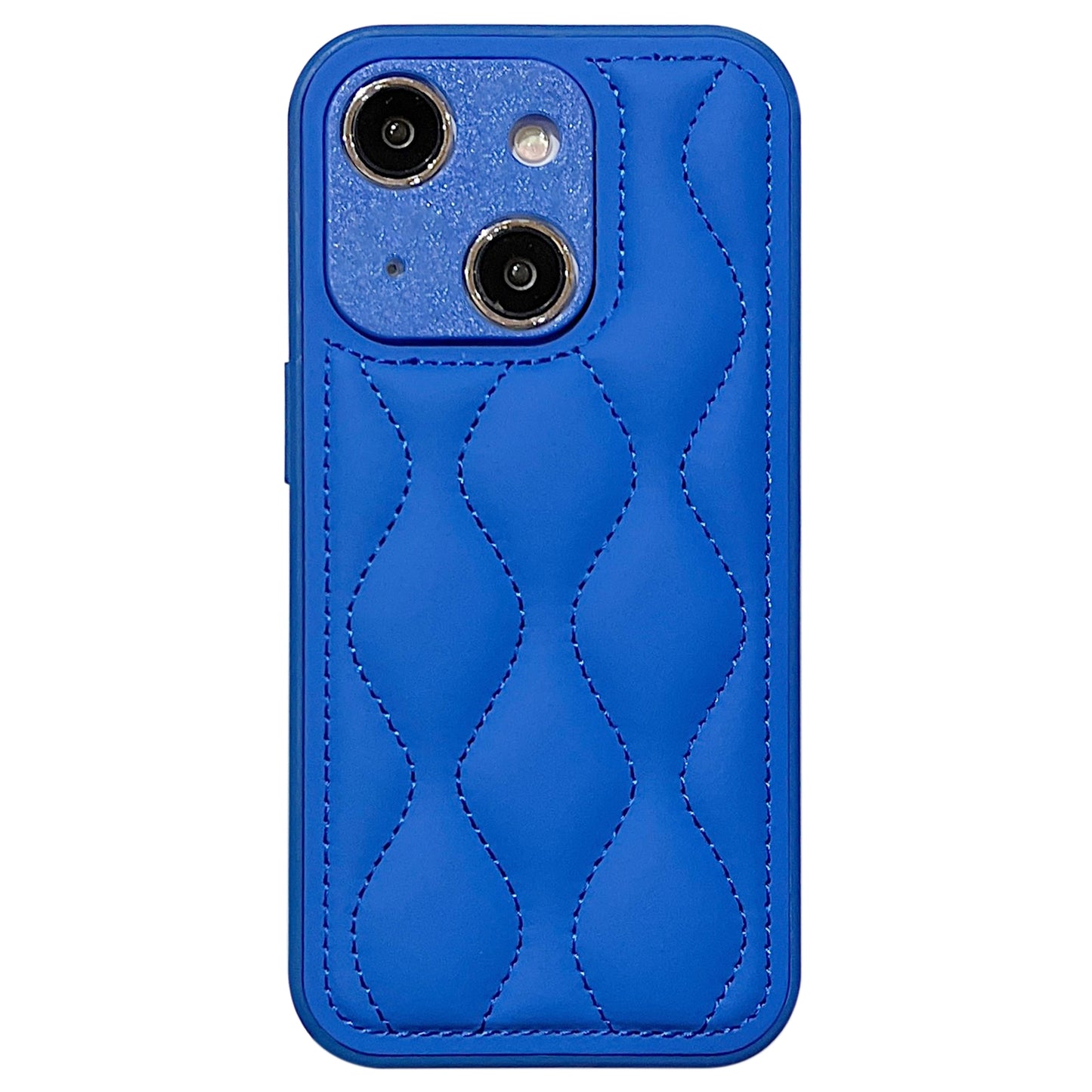 ELECTROPRIME For iPhone 15 Fine Hole 8-shaped Texture Eiderdown Airbag Phone Case(Blue)