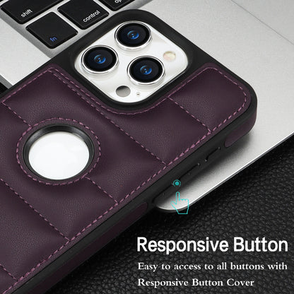 ELECTROPRIME For iPhone 15 Plus Piano Key Hollow Cutout PU Phone Case(Dark Purple)