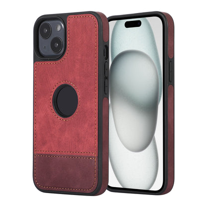 ELECTROPRIME For iPhone 15 Splicing Sewing Hollow Cutout PU Phone Case(Red)