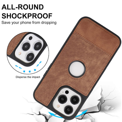 ELECTROPRIME For iPhone 15 Splicing Sewing Hollow Cutout PU Phone Case(Brown)