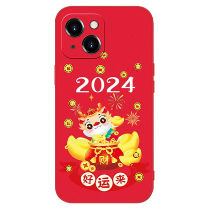 ELECTROPRIME For iPhone 15 New Year Red Silicone Shockproof Phone Case(Make Money)