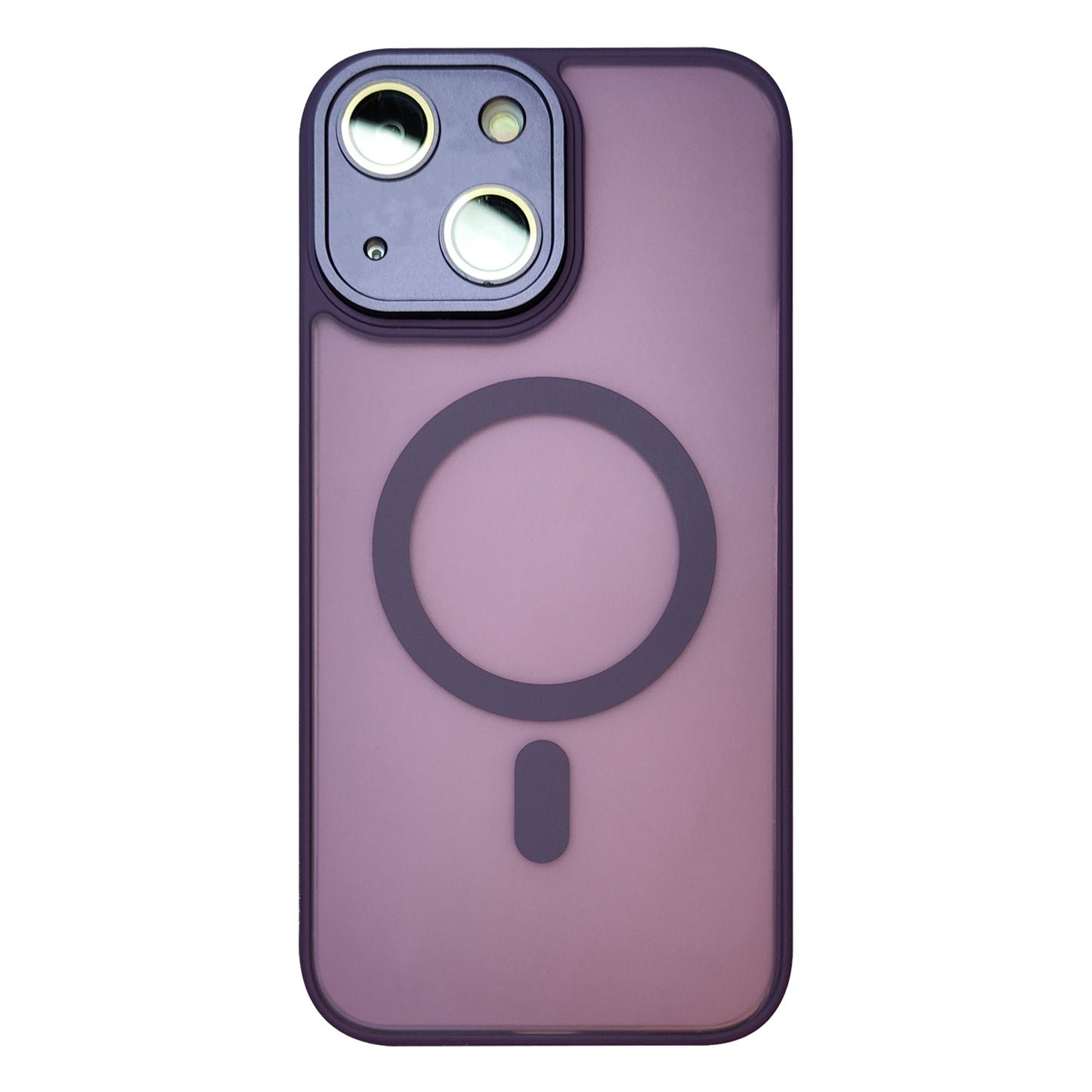ELECTROPRIME For iPhone 15 Skin Feel MagSafe Phone Case with Lens Film(Purple)