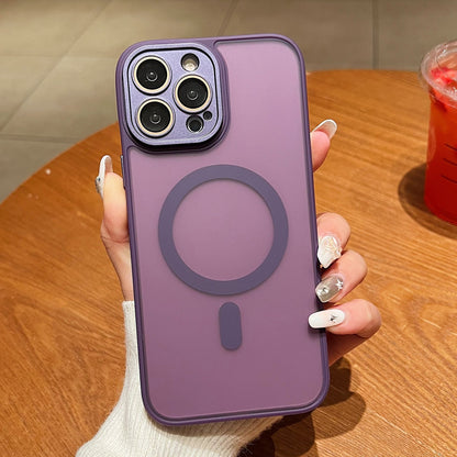 ELECTROPRIME For iPhone 15 Skin Feel MagSafe Phone Case with Lens Film(Purple)