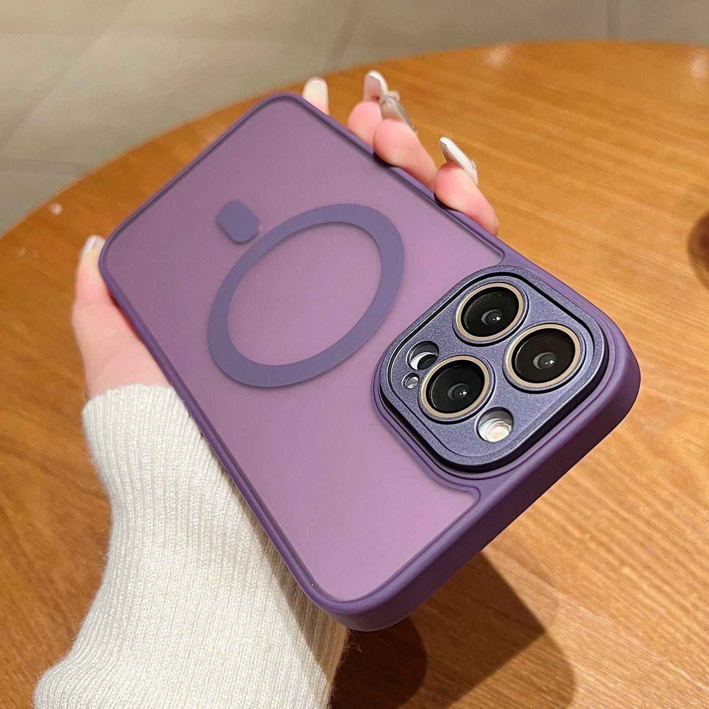 ELECTROPRIME For iPhone 15 Skin Feel MagSafe Phone Case with Lens Film(Purple)