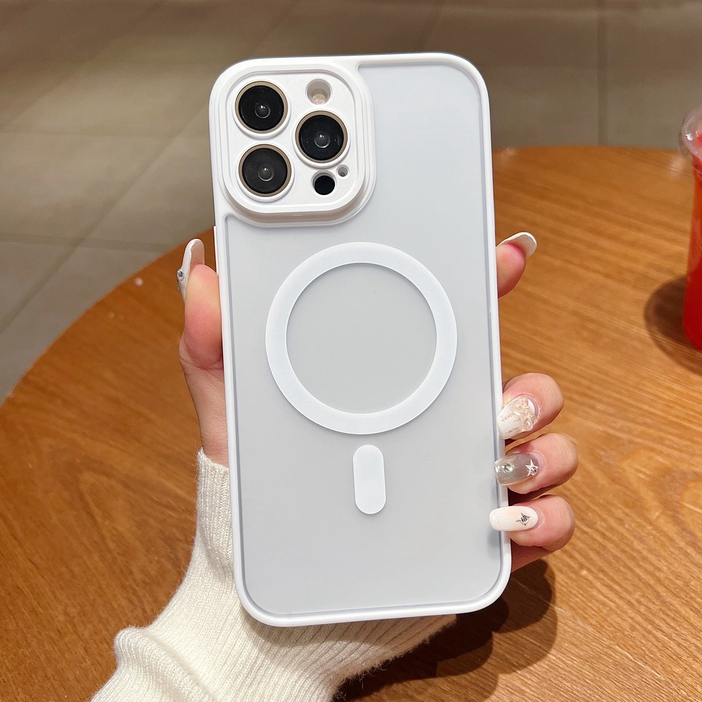 ELECTROPRIME For iPhone 15 Skin Feel MagSafe Phone Case with Lens Film(White)