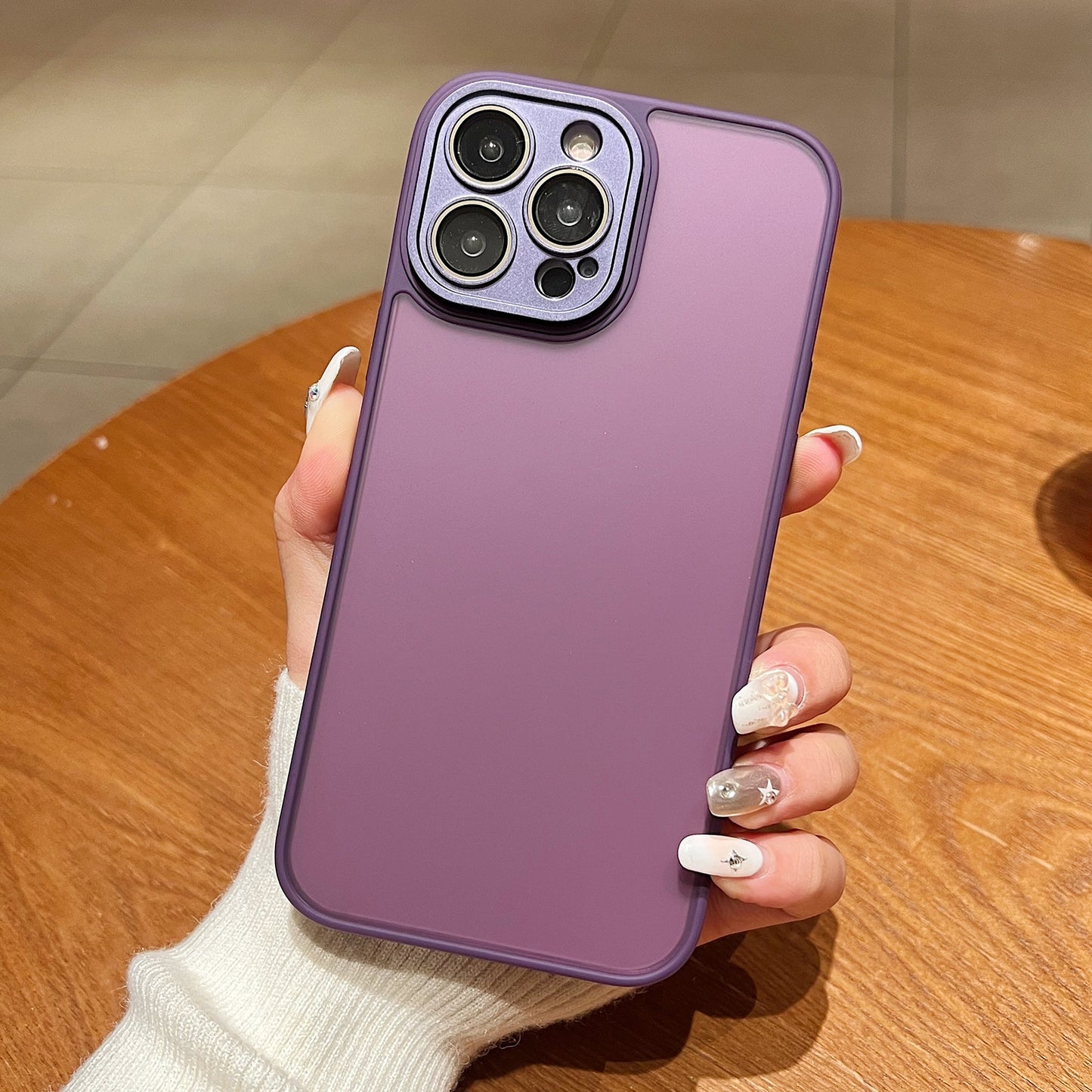 ELECTROPRIME For iPhone 15 Skin Feel Phone Case with Lens Film(Purple)
