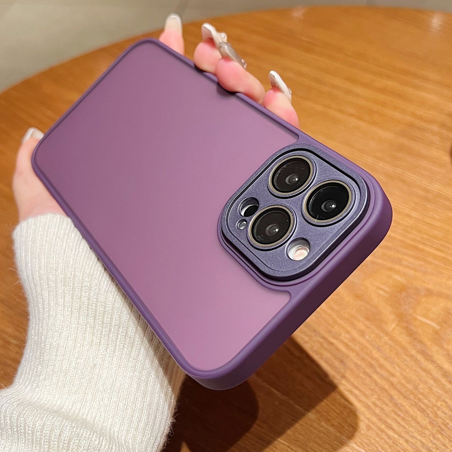 ELECTROPRIME For iPhone 15 Skin Feel Phone Case with Lens Film(Purple)