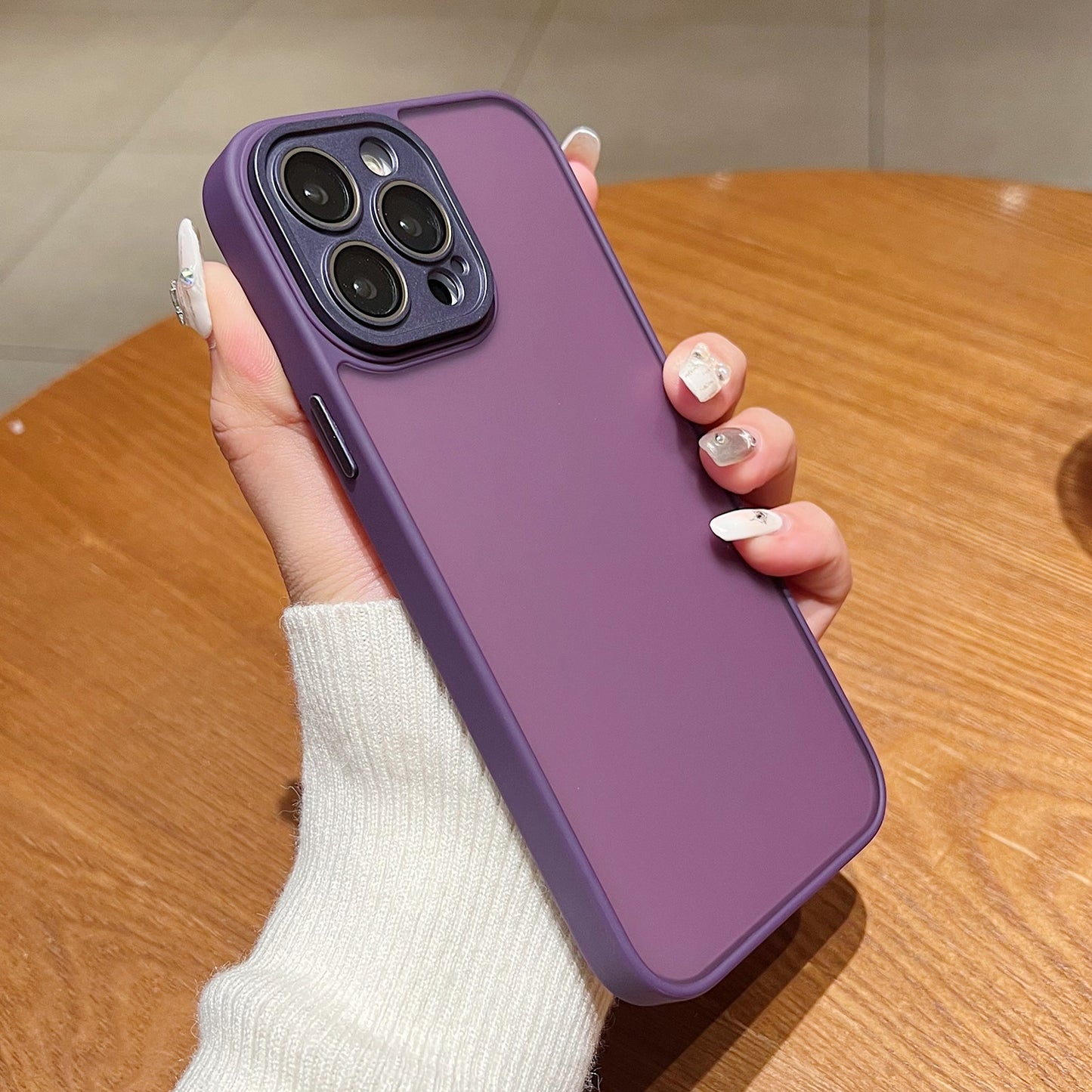 ELECTROPRIME For iPhone 15 Skin Feel Phone Case with Lens Film(Purple)