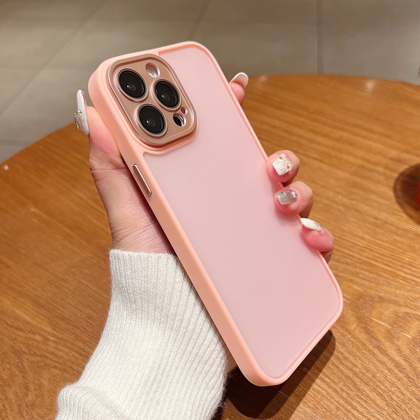 ELECTROPRIME For iPhone 15 Skin Feel Phone Case with Lens Film(Pink)