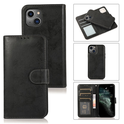 ELECTROPRIME For iPhone 15 Plus 2 in 1 Detachable Phone Leather Case(Black)