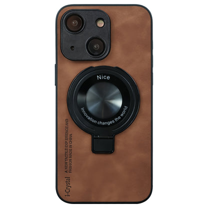 ELECTROPRIME For iPhone 15 i.Crystal Lambskin Fulcrum Support Phone Case(Brown)