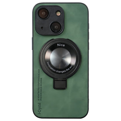 ELECTROPRIME For iPhone 15 i.Crystal Lambskin Fulcrum Support Phone Case(Green)