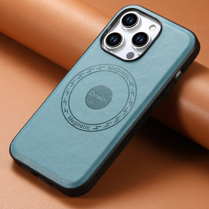 ELECTROPRIME For iPhone 15 Plus Denior Cowhide Texture Leather MagSafe Phone Case(Blue)