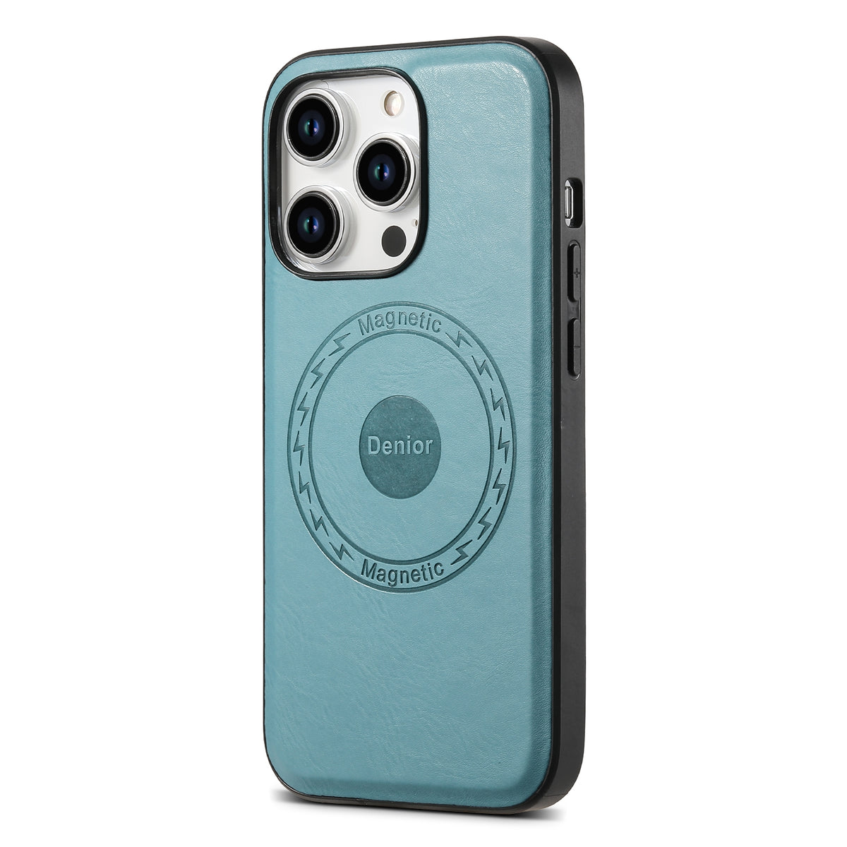 ELECTROPRIME For iPhone 15 Plus Denior Cowhide Texture Leather MagSafe Phone Case(Blue)