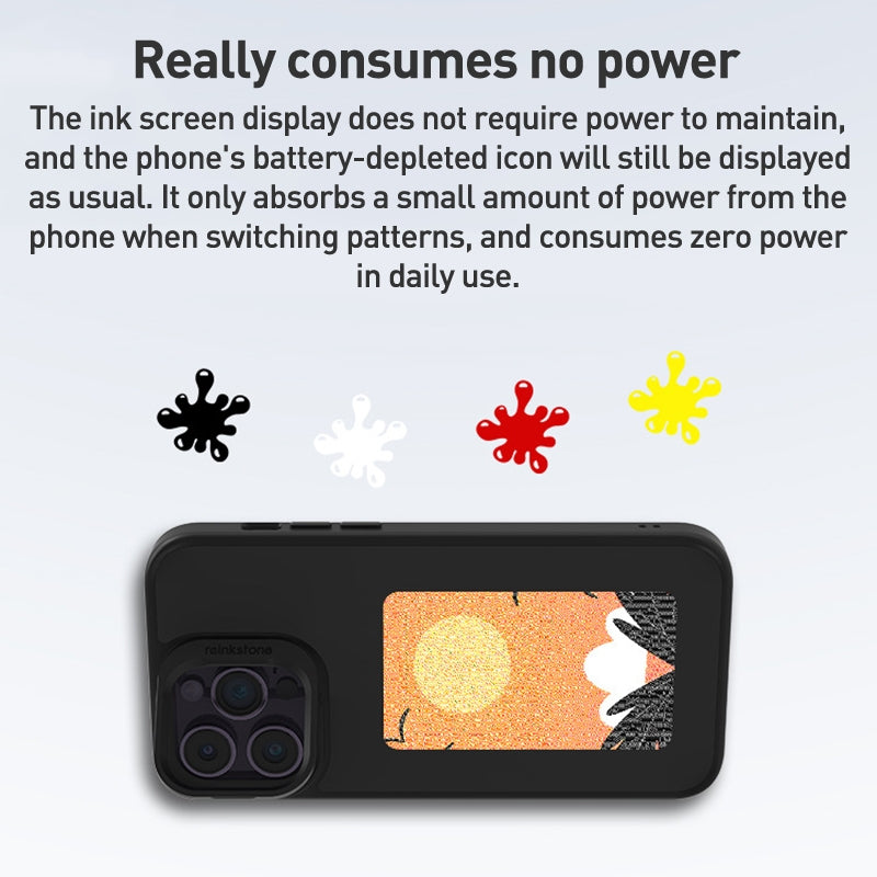 ELECTROPRIME For iPhone 15 NFC Four-Color E-ink Screen DIY Phone Case(Blue)