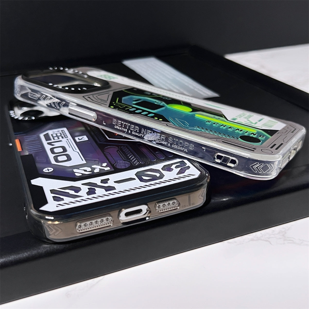 ELECTROPRIME For iPhone 15 Mecha Circuit Board Pattern Phone Case(White)