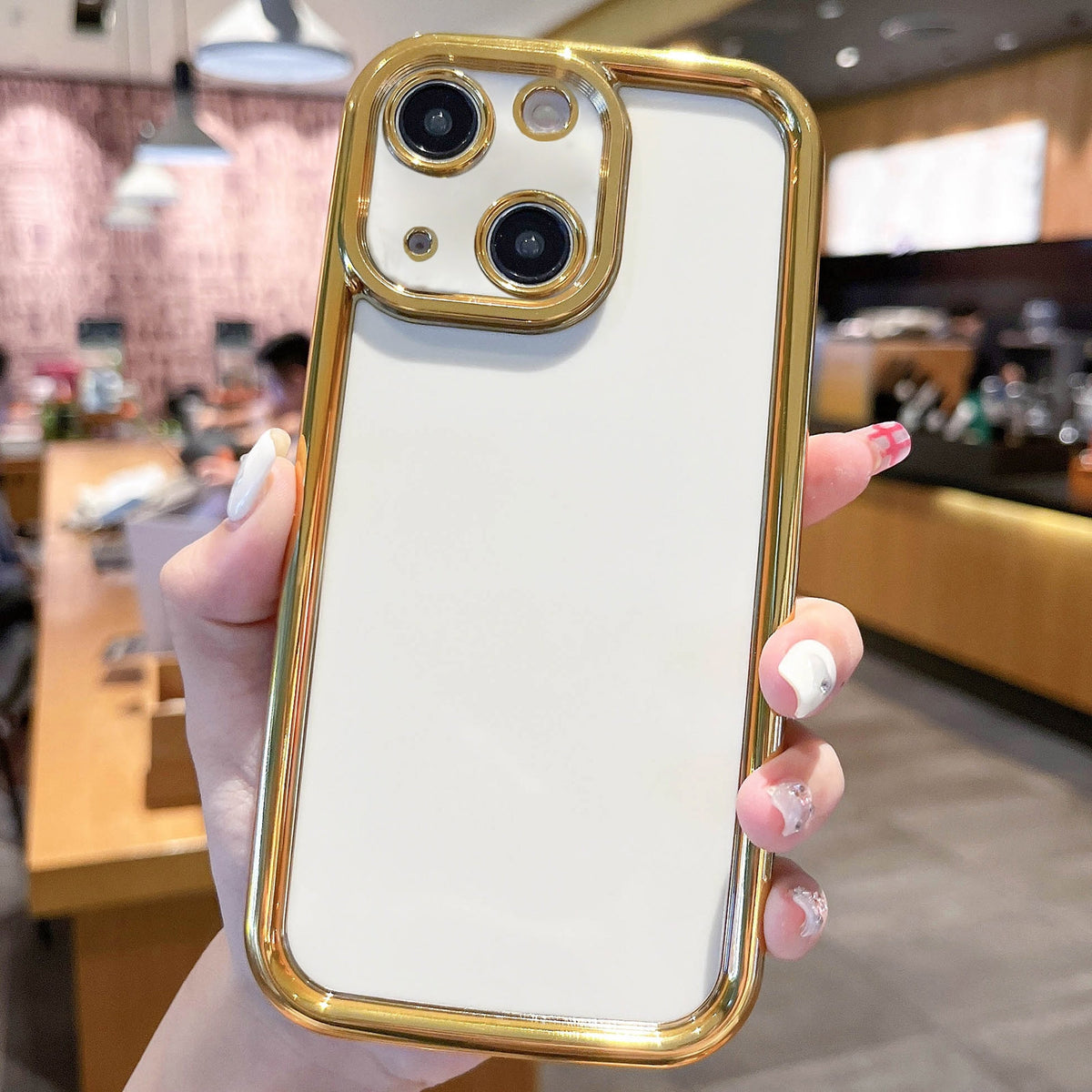 ELECTROPRIME For iPhone 15 Plating Emery PC Hybrid Silicone Phone Case(White)