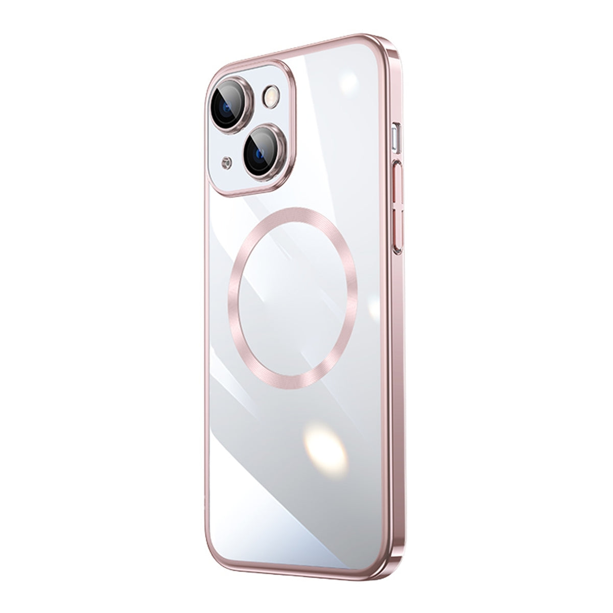 ELECTROPRIME For iPhone 15 Plus Magsafe Magnetic Electroplated PC Phone Case(Pink)